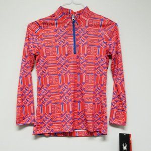 Girls Coral Three-Quarte Zip Athletic Love Sleeve